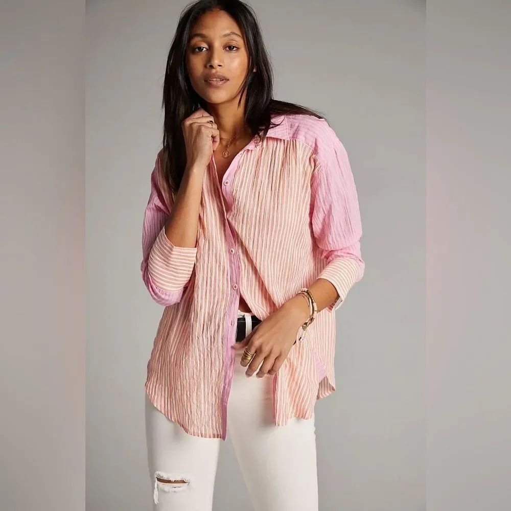 Anthropologie Maeve Katia Two-Toned Buttondown